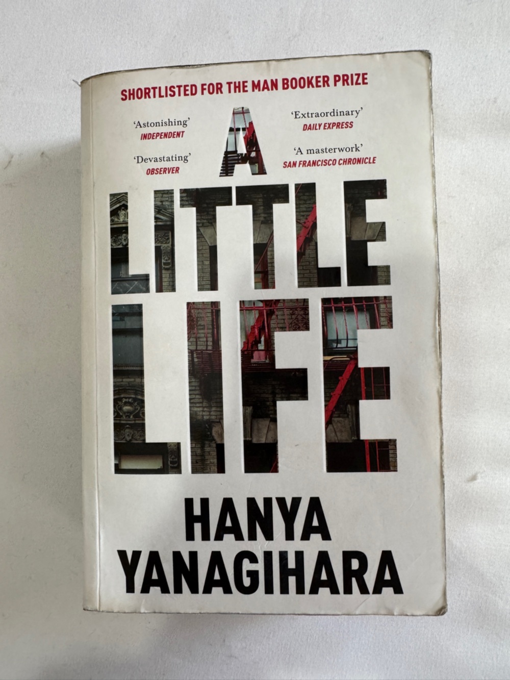 A Little Life by Hanya Yanagihara Book - White with Red and Black Graphic